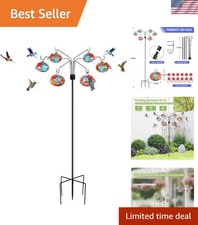 Decorative Hummingbird Feeders for Outdoors - 6 Stations, Glass Adjustable