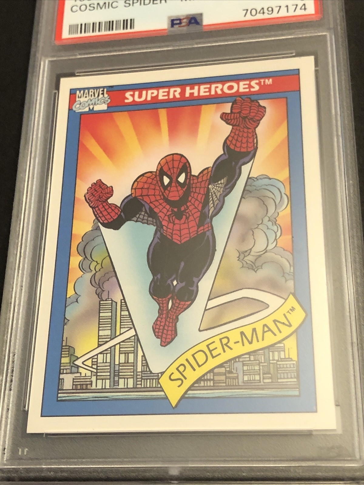 PSA 9 Mint 1990 Impel Marvel Universe Super Heroes Cosmic Spider-Man #30 174 view 2
