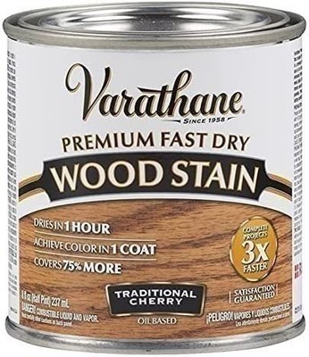 Varathane 262027 Premium Fast Dry Wood Stain, Half Pint, Traditional Cherry