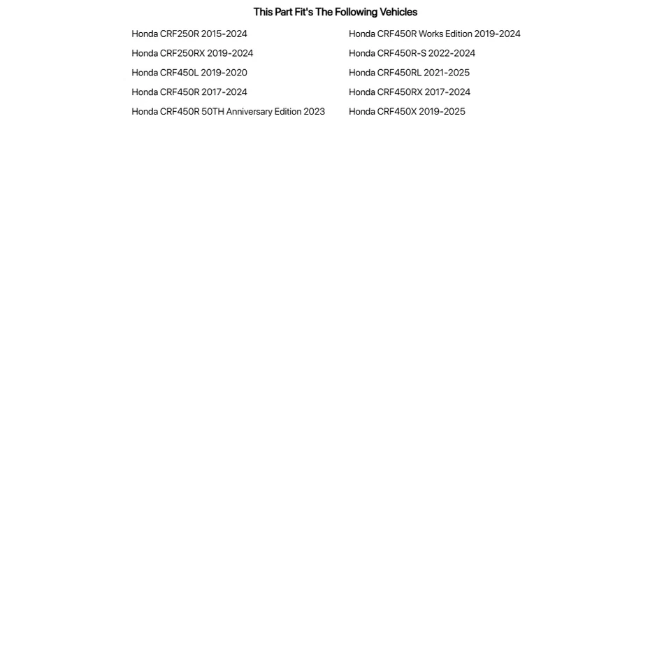 Kit de sellado de horquilla de fábrica Honda para Honda CRF450R edición 50 aniversario 2023 Foto 2 de 2