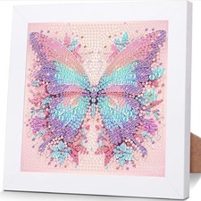 Butterflies Diamond Art Kits for Kids with Frame, Butterfly Diamond Art CC149