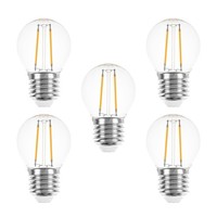 5 X Led Filament Tropfen 2W = 25W E27 Klar GlüHfaden Retro Kugel Warmweiß 2700K