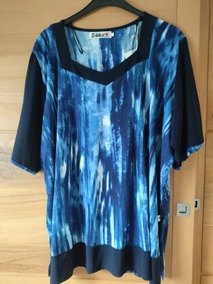 🌺 Tunique Femme Si Belle Et Taille 50/52 Neuf Marine Bleu blanc - Photo 1/4