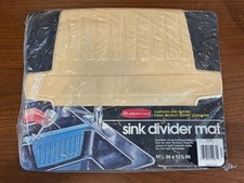 Rubbermaid Almond Kitchen Twin Sink Divider Dish Protector Mat 1297 Vtg 1987 USA