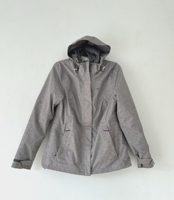 Quechua Jacke Damen abnehmbare Kapuze Regenmantel seitliche Reißverschlüsse Taschen Mesh gefüttert UK L