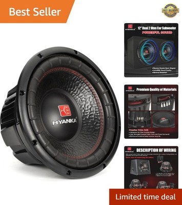 Powerful 1100W BSC-12-2 Car Subwoofer - 12'' Dual Voice Coil for Deep Bass