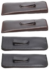 S-41 Soft Slim Slip In Eyeglass Case w/Pocket Belt 2 Black/2 Brown 4 Pack 