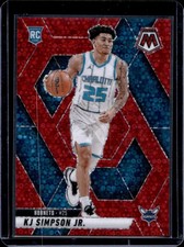2024-25 Panini Mosaic KJ Simpson Jr. RC Fast Break Red Mosaic #/99 Hornets