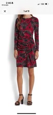 Lauren Ralph Lauren Woman Black Label Size 12Faux Wrap Ruched Sheath Dress Lined