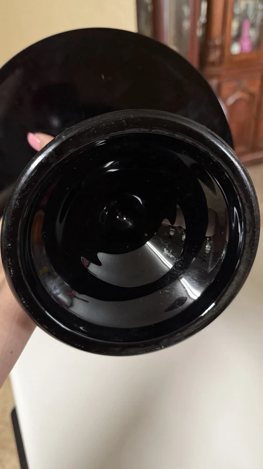 Mosser Negro Brillo Vidrio 10” Pedestal Pastel Plato Soporte, Boda, Decoración, Vela Foto 3 de 4