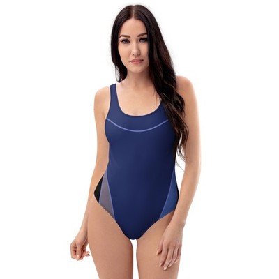 Sport Badeanzug Damen Nachhaltig Blau | Push Up Effekt | Geometric Beachwear