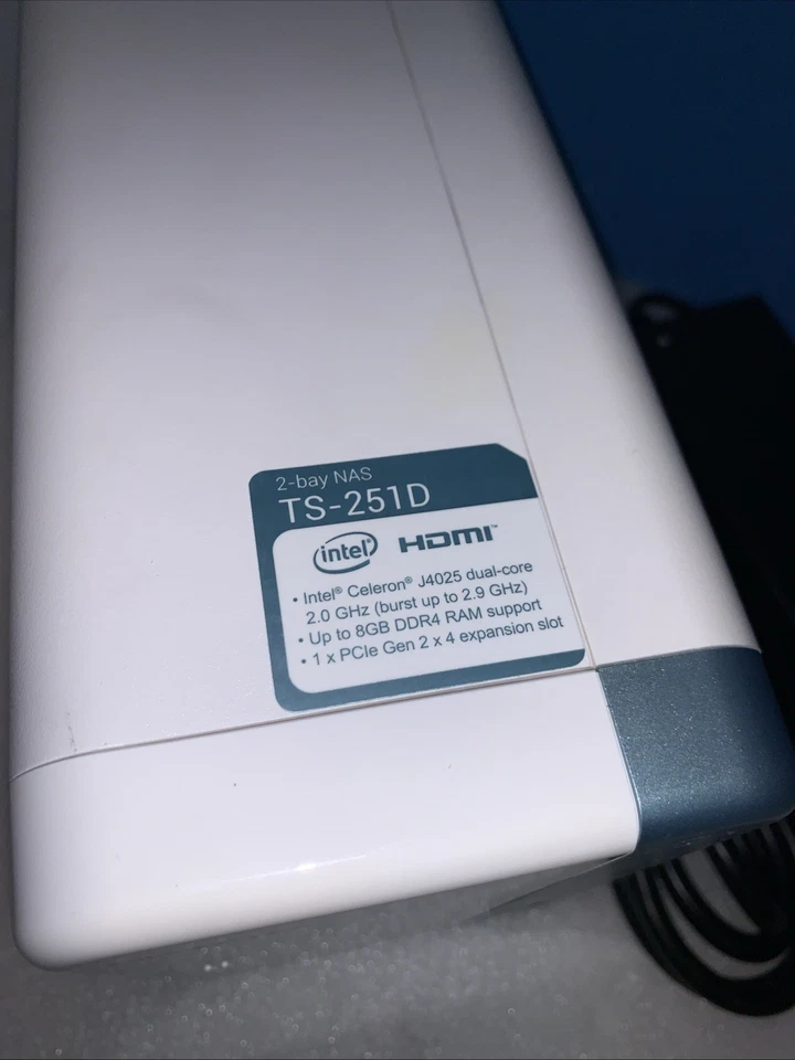 QNAP TS-251D 2-Bay NAS Intel J4025 CPU with 2 x 4TB (hard drive 10-20 days used) - Image 2 of 4