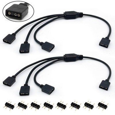 1-to-3 ARGB Splitter Cable, ARGB Cable, 5V 3 Pin Addressable RGB Splitter Ext...