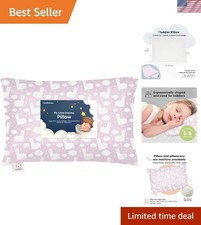 My Little Dreamy 13x18 Toddler Pillow - Luxurious Organic Cotton with Alpacas