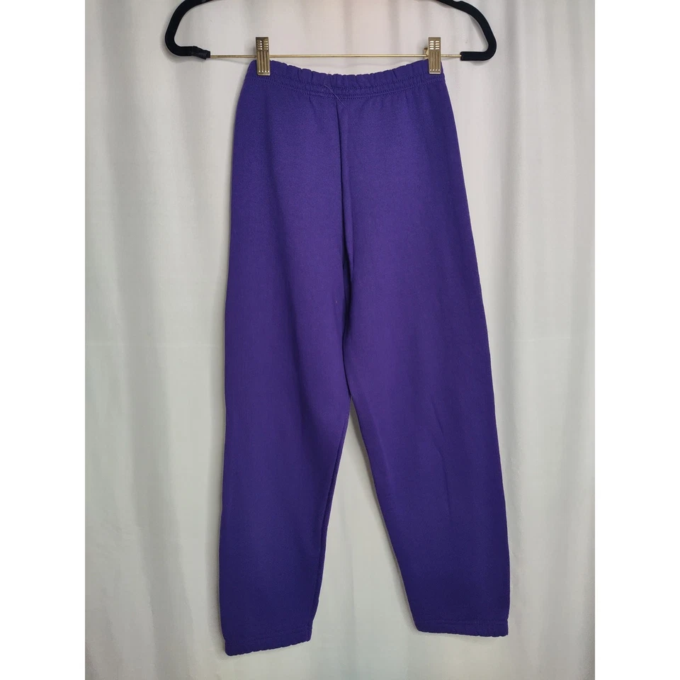 Винтажные детские тренировочные штаны Fruit of the Loom повседневная одежда фиолетовый бегун США M(8-10) - Изображение 3 из 4