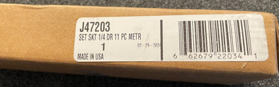 J47203 1/4'' Drive 11-Piece Metric Deep Socket Set 12 Point Proto