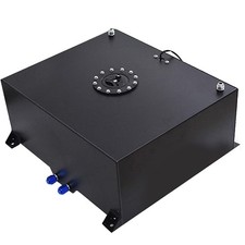 20 Gallon 76l Fuel Cell Tank Black Coated Aluminum Racing Drift Level Sender