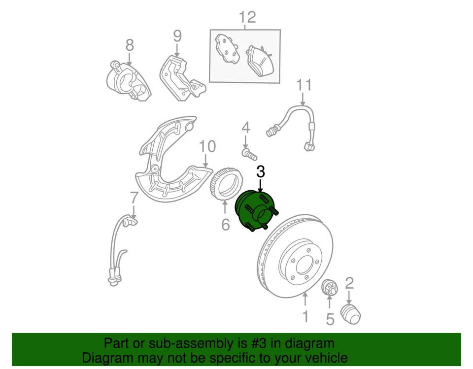 Ford Mustang 1994-2004 genuino - Conjunto de buje 1R3Z-1104-B Foto 2 de 4