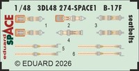MW22 Eduard 3DL48274 B-17F Seatbelts Space 1/48 3D Decal For Revell