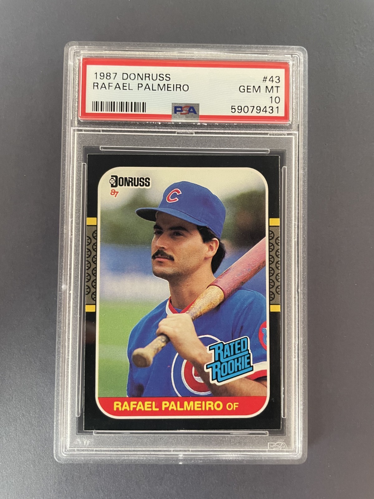 Rafael Palmeiro 1987 Donruss Rated Rookie #43 PSA 10