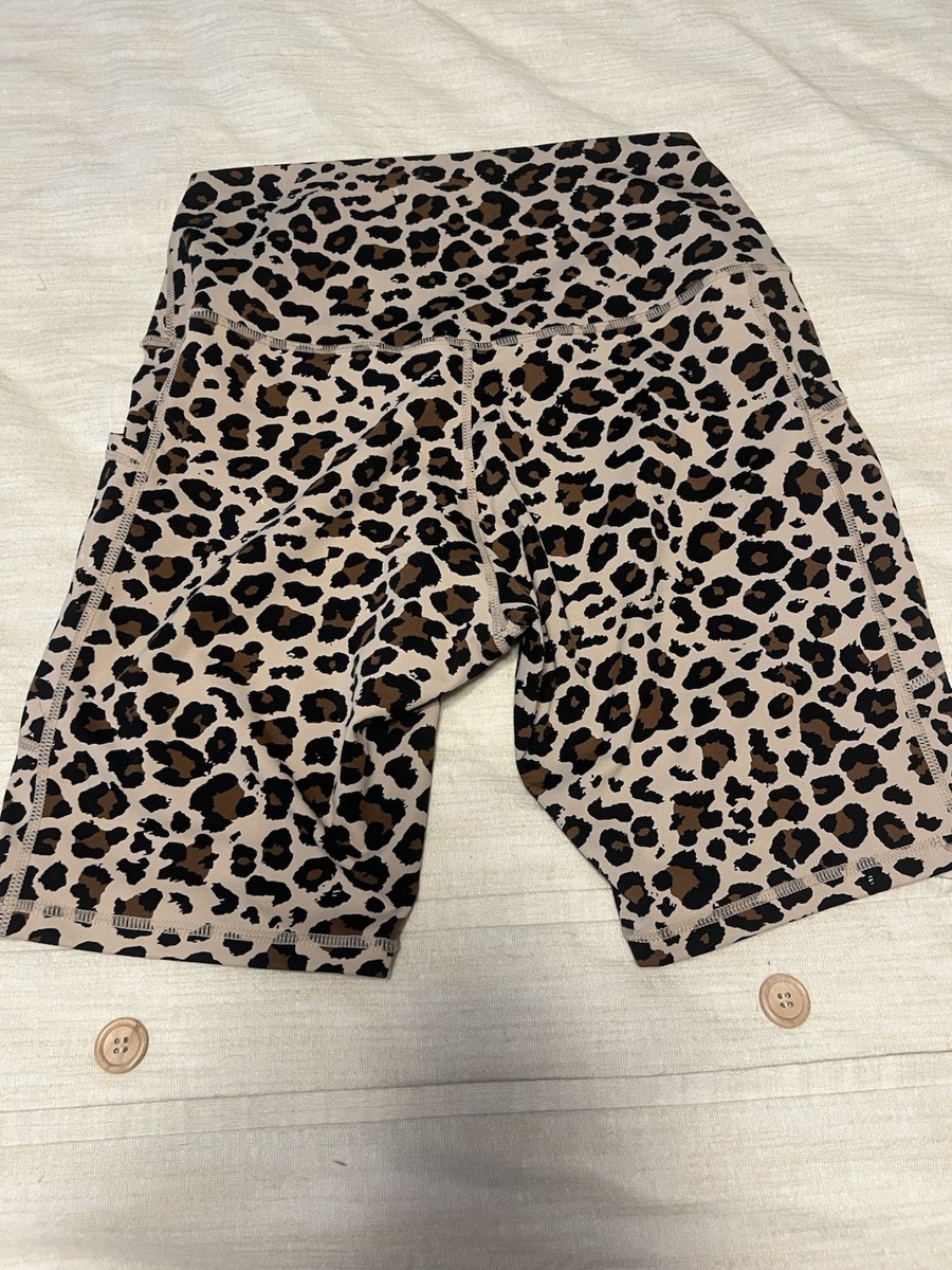 Size L Leopard Print Biker Shorts with Pockets for Women | eBay