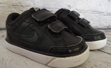 Nike Capri 3 Black Leather Hook Loop Sneakers 579949-014 Toddler size 5C