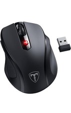 Wireless Mouse D-09 - USB Cordless, Ergonomic Grip, 2400 DPI 5-Level, 16-Month B