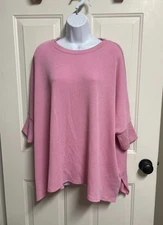 NIB DD Design Raised Rib Easy-Fit Dolman 3/4 Sleeve Tunic -One Size