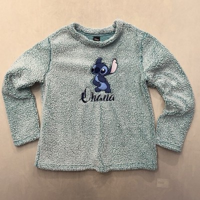Disney Lilo & Stitch Ohana Fleece Top Womens Small 4-6 Turquoise Lounge Sleep