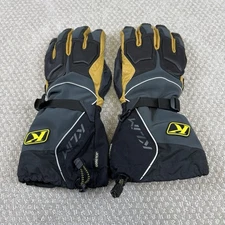 KLIM Summit Gloves Men's XXL Black Yellow GoreTex Leather Padded Riding Gloves