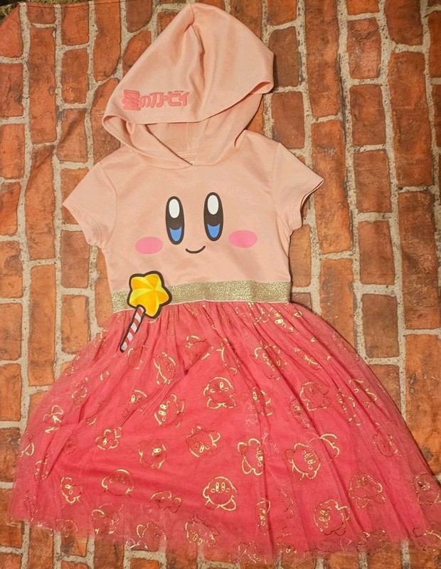 Bioworld Nintendo Kirby Girls Hooded Cosplay Dress Size Small Tulle Tutu