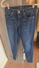 7 For All Mankind Women  s Dark Wash Blue Skinny Denim Jeans Slim Fit 5-Pocket