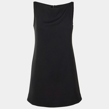 Prada Black Crepe Sleeveless Mini Tunic Dress M