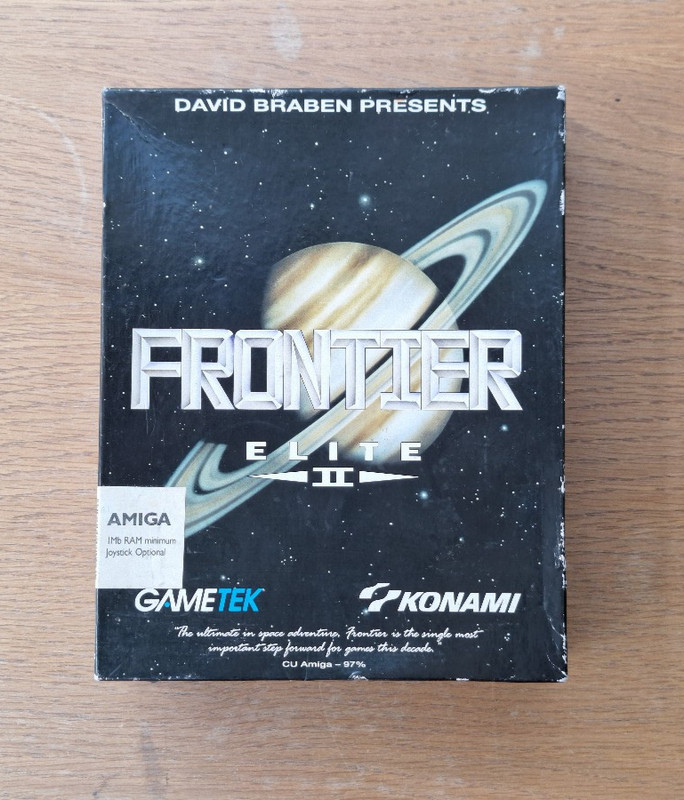 Frontier Elite 2 for Commodore Amiga. Decent condition with manuals & star chart