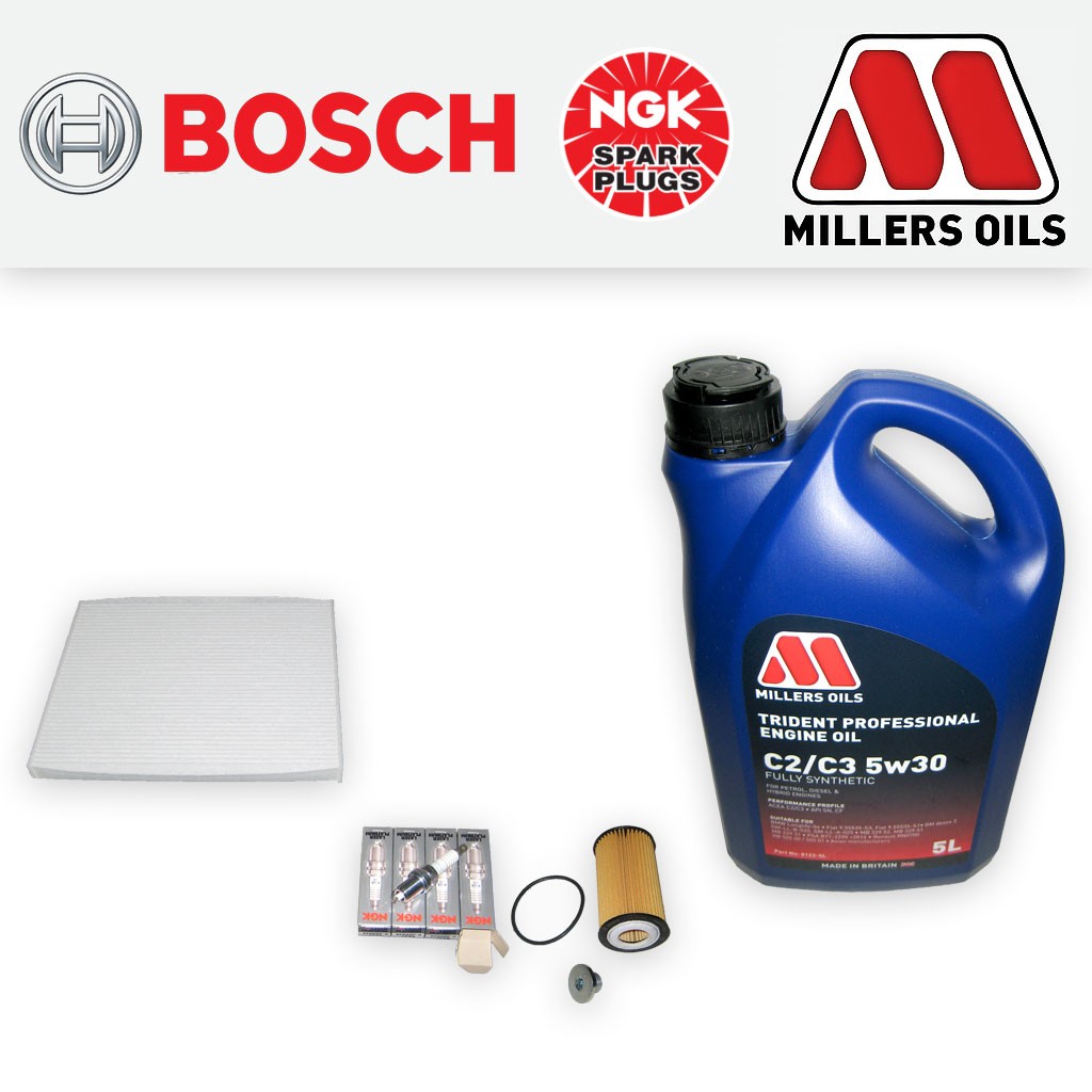 SERVICE KIT VAUXHALL CORSA D MK3 1.6 TURBO SRI VXR OIL CABIN FILTERS PLUGS +OIL