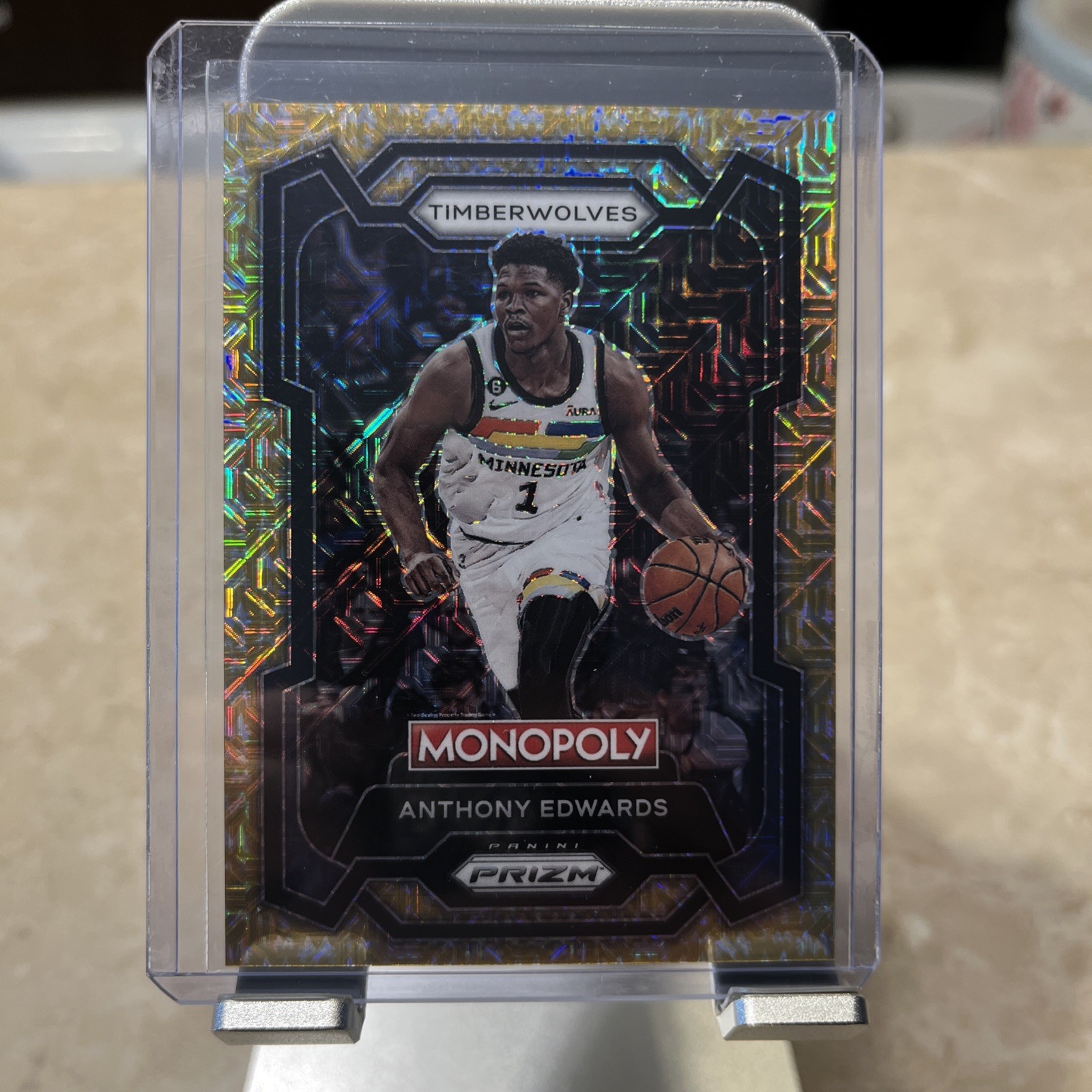 2023-24 Panini Prizm Monopoly - Millionaire Gold Mojo #52 Anthony Edwards /500