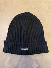 Supreme Ribbed Beanie Black One Size 100% Cotton Authentic European Release