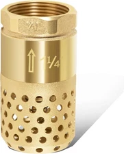 Foot Valve for Well Pump, 1-1/4 Inch Female NPT Check Valve, for Well Jet Pumps