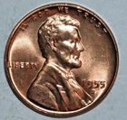 1955 S S/S Doubled Die Obverse  Lincoln Wheat Cent Penny Red BU Coin RPM