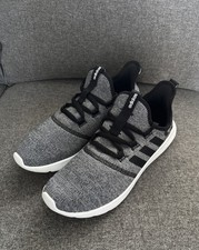 ADIDAS Sneakers Women Sz 10 CloudFoam PrimeGreen Gray Black Athletic Casual NICE