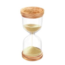 60 Minute Wooden Sand Timer, Hourglass Light Gold Small Sand Clock for Desk D...
