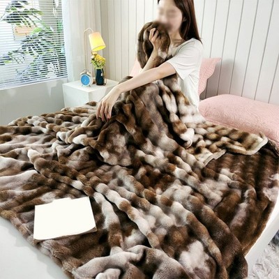 Tie Dye Koralle Fleece Pl��sch Decke Weich Kuschelig ��berwurf f��r Sofa Schlafz
