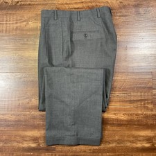 Vintage Brooks Brothers Dress Pants Men  s 33x28 Dark Gray 100 Wool Trousers