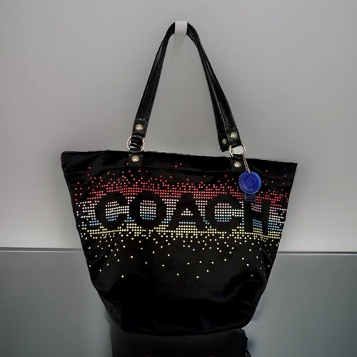 Borsa Coach Edizione Speciale Vacanze ~ Nera con Strass Multicolore F17144