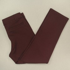 Quince Pants X-Petite Size Medium Wine Pull On Straight Leg Ponte Knit Preppy