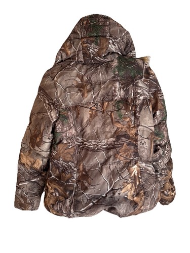 Realtree Xtra Jacket Womens Camo Fur Collar Full Zip Puffer Coat Medium - Picture 2 of 4