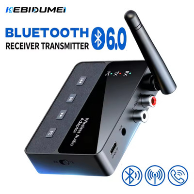 KEBIDUMEI Bluetooth 6.0 Transmitter Receiver AUX Adapter Car Speaker TV