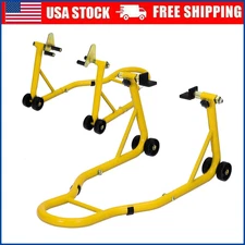 900lbs Motorcycle Front Rear Combo Stand Lift Swingarm Spool Paddock Stand Set