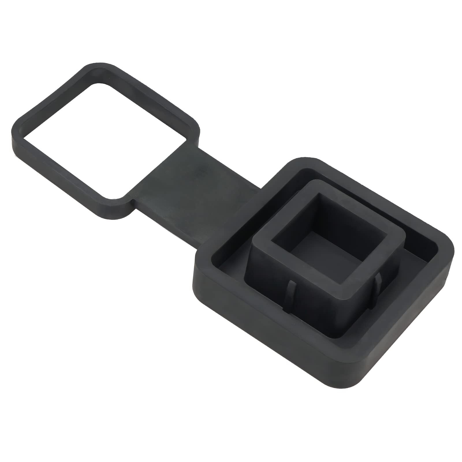 2" Rubber Hitch Receiver Cover 4-Way Flat Insert Black Tow Trailer Tube Plug Cap