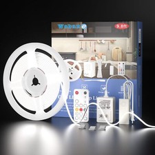 White COB LED Strip Light with Remote Control9.8ft White COB Light StripDimma...
